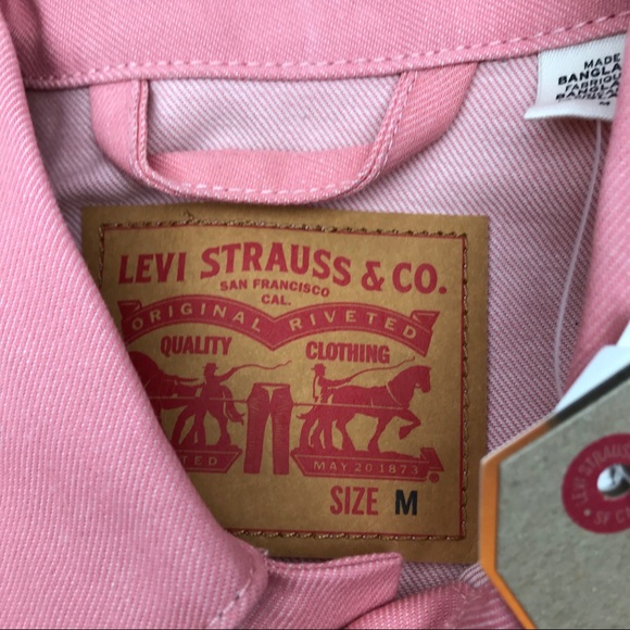 [Sold] Levi's Men's Trucker Jean Jacket Pink Denim - Picture 6 of 6